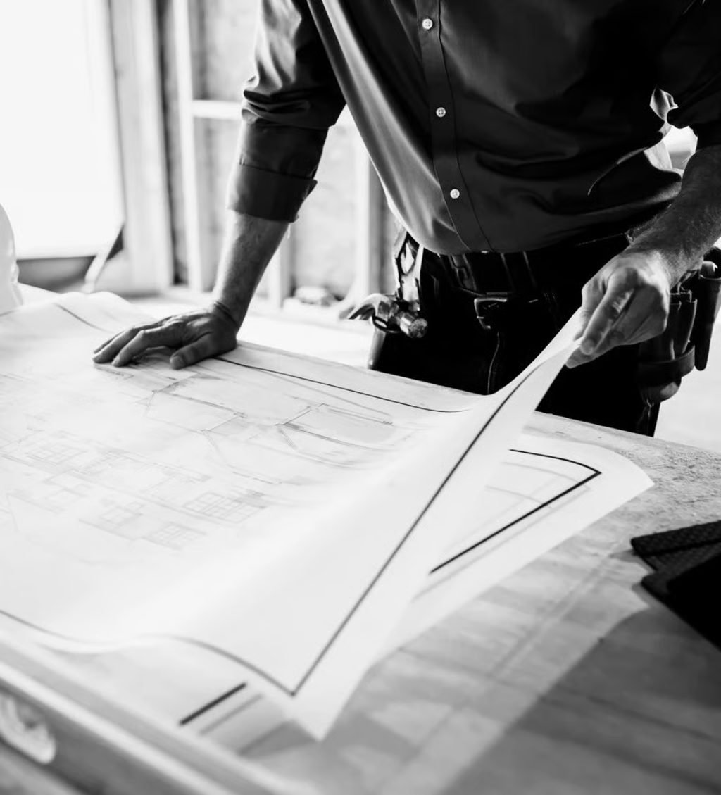 Architect working over drawings
